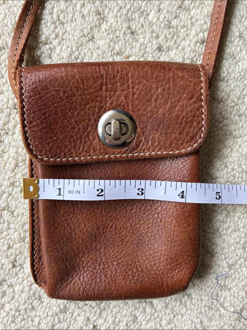 Roots Genuine Brown Tribe Leather Small Crossbody Bag Purse Made in Canada 🇨🇦 - Picture 7 of 9